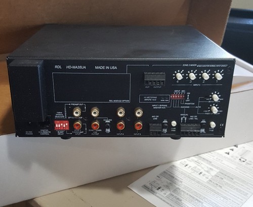 RDL HD-MA35UA 25/70/100 V Outputs/35 Watt Mixer Amplifier Made in USA!!!