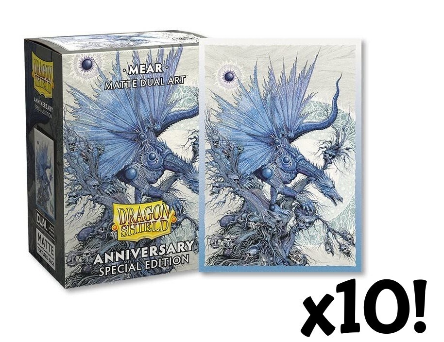 10x Dragon Shield Anniversary Edition - 100 Mear Matte Dual Art Sleeves - Case