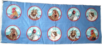 Blue Farm life Collection Quilt Craft Fabric 44'' x 17.75'' Cranston Screen Print