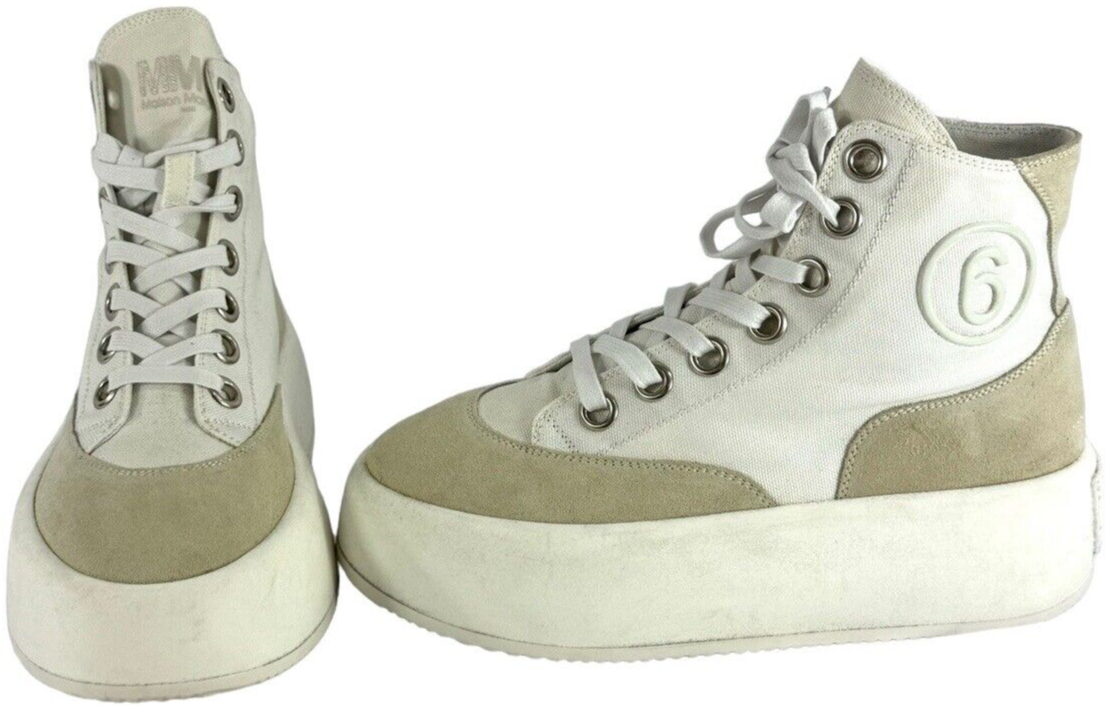 MM6 MAISON MARGIELA Beige Suede White Fabric Women's High MM6 MAISON MARGIELA Beige Suede White Fabric Women's High