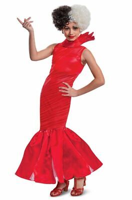 Tween Disney Cruella De Vil Movie Red Dress Girls Halloween Costume Child 7-16