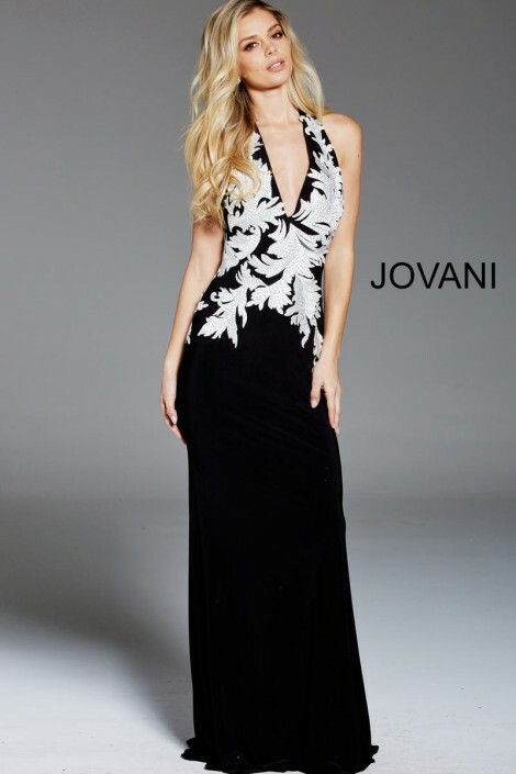 Gorgeous Black and White Evening Gown