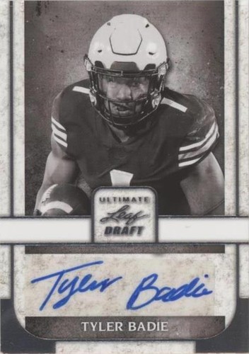 2022 Leaf Ultimate Draft Tyler Badie #PA-TB1