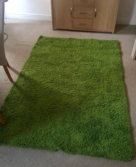 Green Rug long pile 135x195cm in Ipswich, Suffolk Gumtree