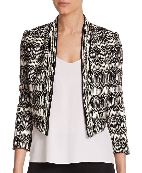 Haute Hippie 145992 Womens Tribal Jacquard Cropped Jacket Blazer Sz XS