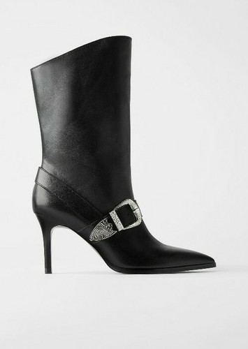 ZARA スタッズ付きレザーウェッジ 1317/610 スタッズ付きレザーウェッジ - ブラウン | ZARA Japan / 日本