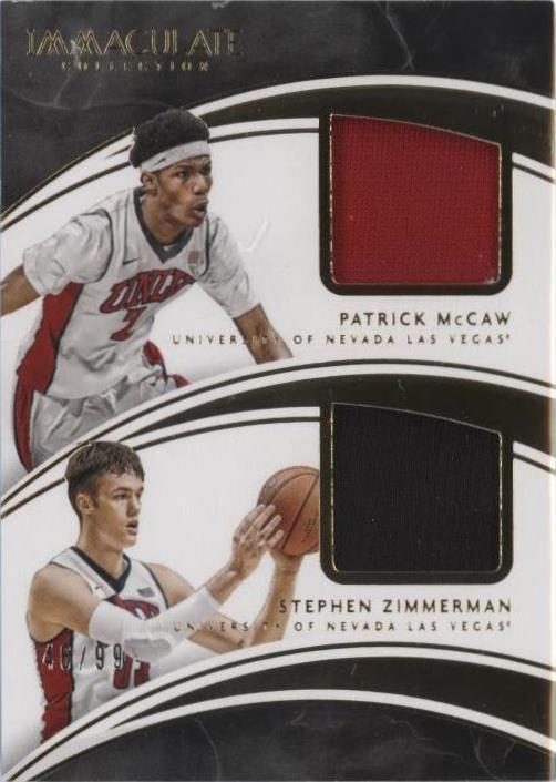 2016-17 Panini Immaculate Collection Collegiate - Patrick McCaw/Stephen Zimmerman #21