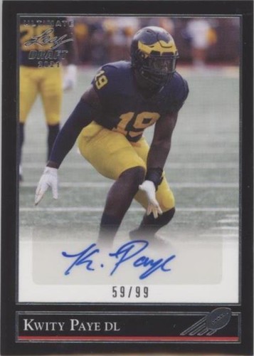2021 Leaf Ultimate Draft Kwity Paye #BG-KP2