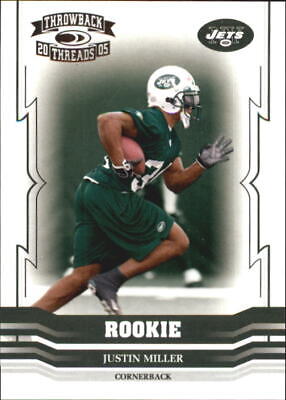 2005 Throwback Threads Football Card #165 Justin Miller Rookie. rookie card picture