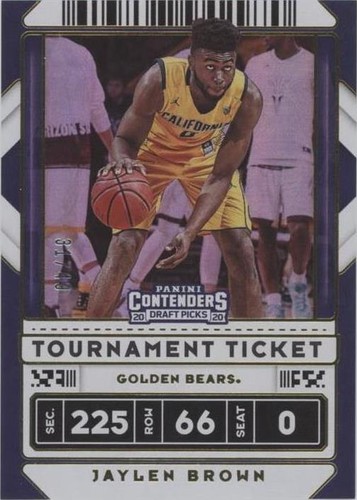 2020-21 Panini Obsidian Jaylen Brown SSP /10 YELLOW PITCH