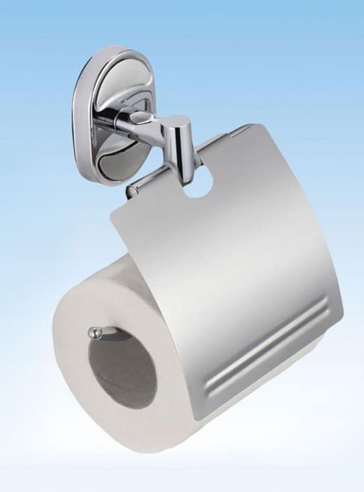 Porta Rotolo Carta Igienica Con Copertura Fissaggio a Parete Bagno Oval dfh