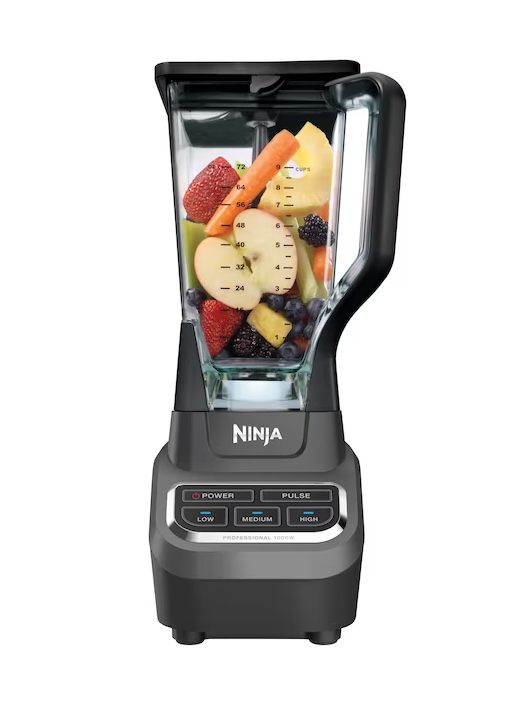 Ninja Professional Blender, 72 oz. 3 Speed 1000-Watt Black Blender (BL610)