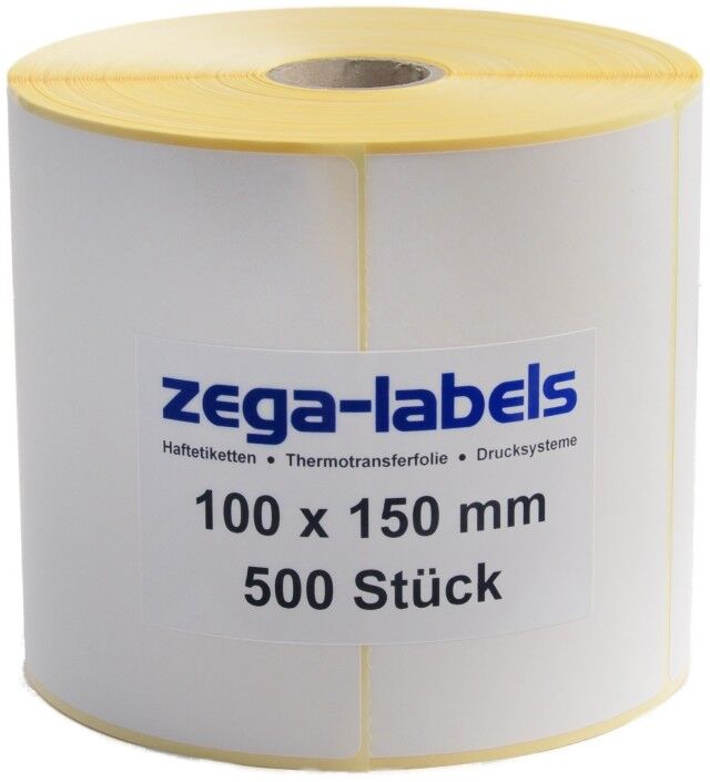Thermo Etiketten auf Rolle - 100 x 150 mm - 500 Stck - Versand UPS DPD DHL Zebra