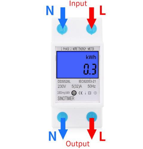 5A 110V 60Hz   Single phase Din rail KWH Watt hour energy meter