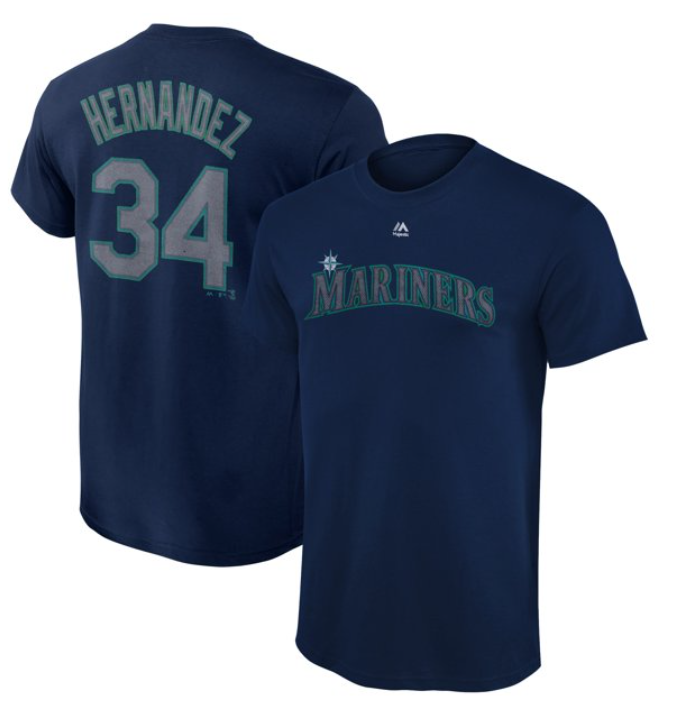 MLB 2012 FELIX HERNANDEZ Tシャツ付き Seattle Mariners Felix Hernandez # 34 Player MLB T-shirt
