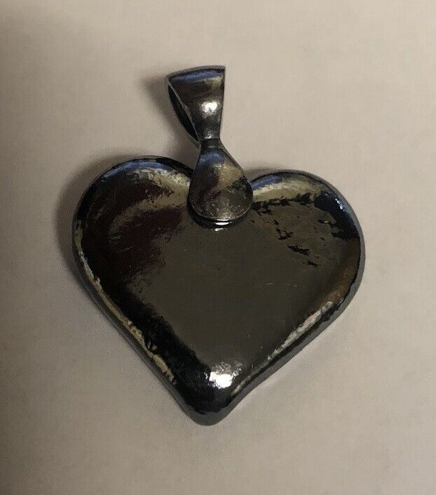 1 Oz Hand Poured 999 Silver Bullion Bar "black Heart" With Bail By Yps