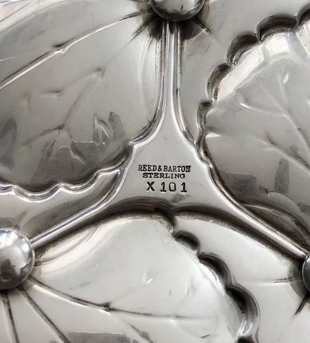 Reed & Barton Sterling Silver Flowered Plate Dish #X101, 7”