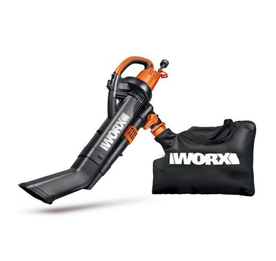 WG509 Worx TRIVAC 3-In-1 Electric Leaf Blower/Mulcher/Vacuum with Metal Blade-OB