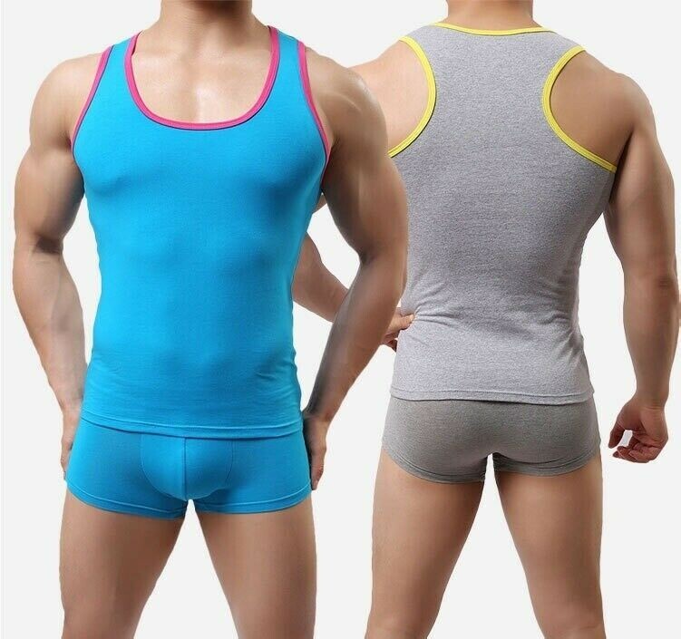 Hommes Gym Gilet Extensible sans Manche T-Shirt Sports Débardeur Slim Jeans