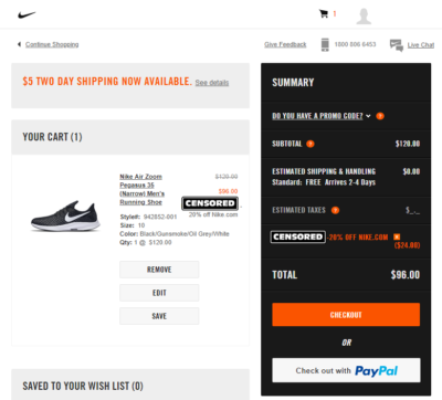 nike store coupons code