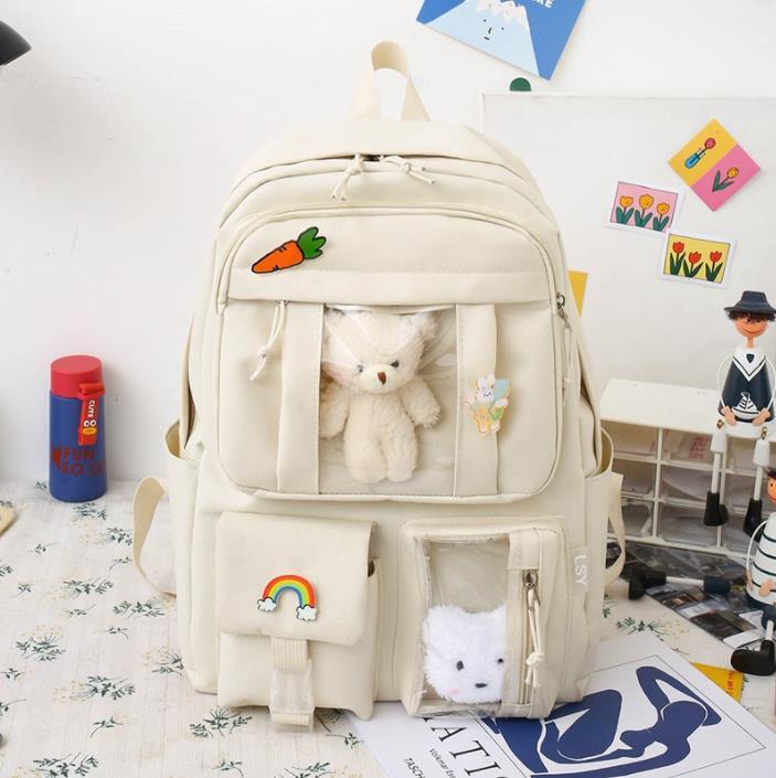 Teens School Backpack Cute Bear College Travel Casual Large Bag for Girls Women.