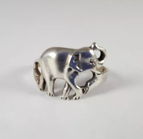 Sterling Silver 925 Elephant Ring Size 8.5