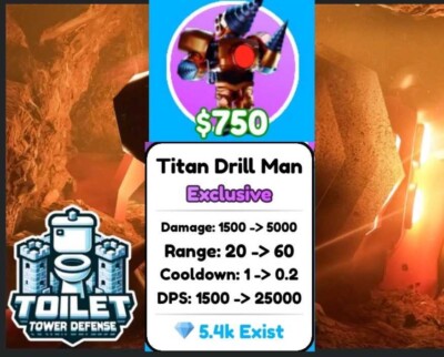 Toilet Tower Defense - Titan Drill Man [Fast Delivery!]