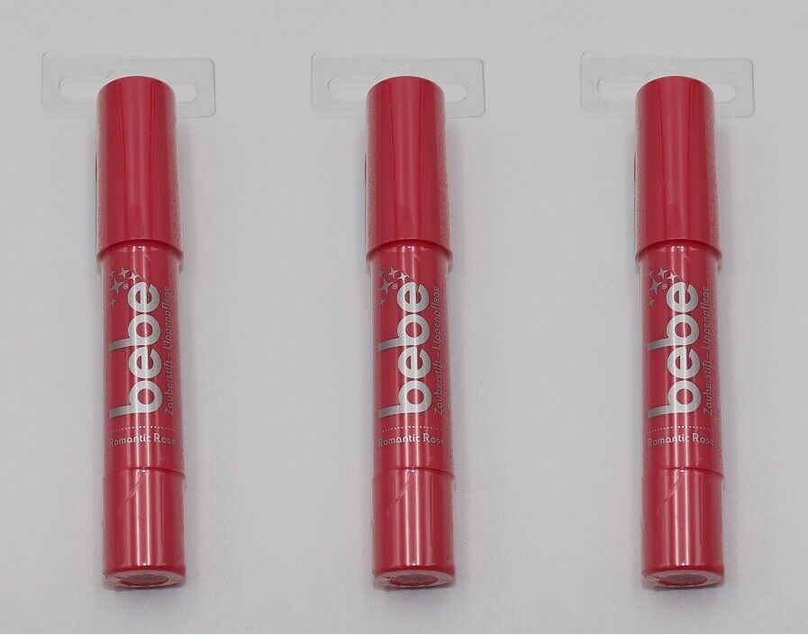 3x bebe Zauberstift Lippenpflege Romantic Rose , 3x2,5g 