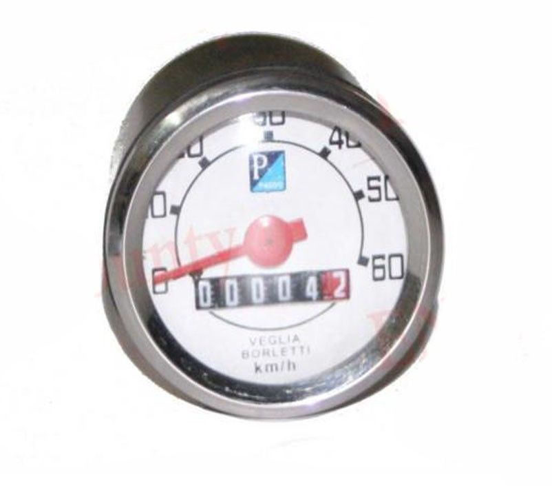 Blue Piaggio Logo 60 Kph White Face Speedometer Speedo Vespa V50 V90 V100 