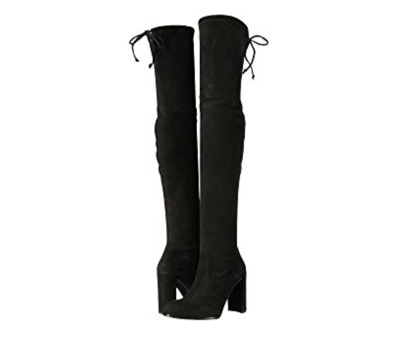 Pre-owned Stuart Weitzman $945  Hiline Over The Knee Black Suede 5 5.5 6 6.5 7.5 8.5 9.5 10 In Suede Black