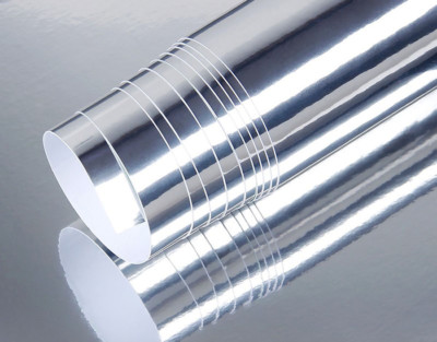 12" x 60" Silver Chrome Mirror Vinyl Film Wrap Sticker Stretchable 1ft x 5ft
