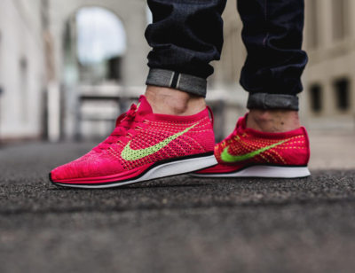 Nike flyknit clearance racer pink grey