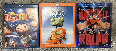 Wreck-It Ralph Rango Igor Blu-ray DVD Lot Set Bundle Disney Animated Family Kids