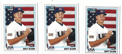 2010 BOWMAN DRAFT + PROSPECT LOT-3 BDPP104 MATT OLSON USA BASEBALL GEM MINT L@@K