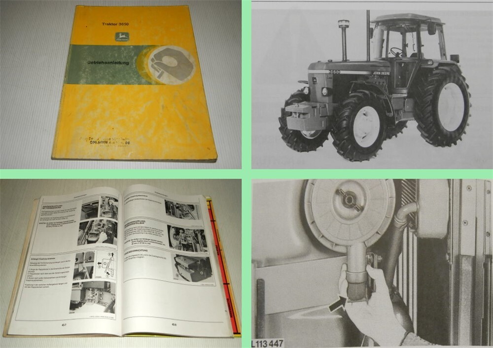 Original John Deere 3650 Traktor Bedienungsanleiung 1988 Betriebsanleitung