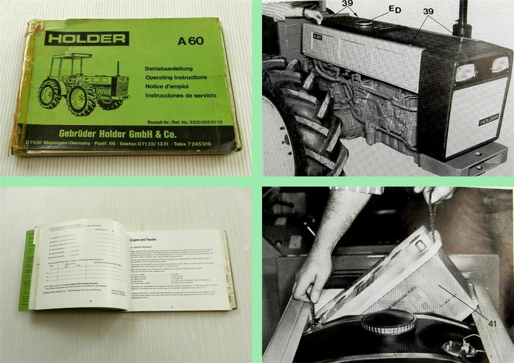 Holder A60 Schlepper Betriebsanleitung Operating Instuctions Notice de Emploi 76
