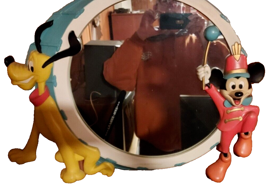 Walt Disney 50's MICKEY MOUSE /PLUTO LG WALL DRUM MIRROR VTG Walt Disney 50's MICKEY MOUSE /PLUTO LG WALL DRUM MIRROR VTG