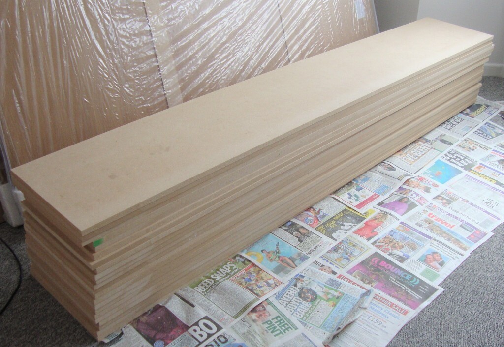 MDF SHELVING 21 x Lengths 2.44 Metres Long by 0.404 Metres Wide by 18mm Thick in Bournemouth