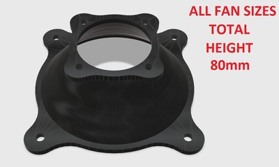 fan adapter converter Multi-choice 80mm height change mounting modding custom