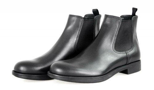 Pre-owned Prada Luxury  Chelsea Boots Shoes 2te082 Black Leather