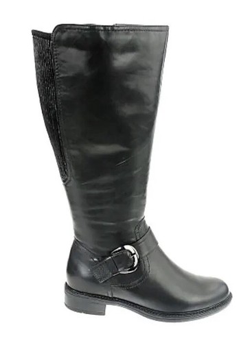 David Tate 🔥Wmn’s 7 W Branson Boot Black Leather X WIDE  CALF MOTO Tall Stretch