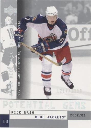 2002-03 Upper Deck Mask Collection - Rick Nash #178
