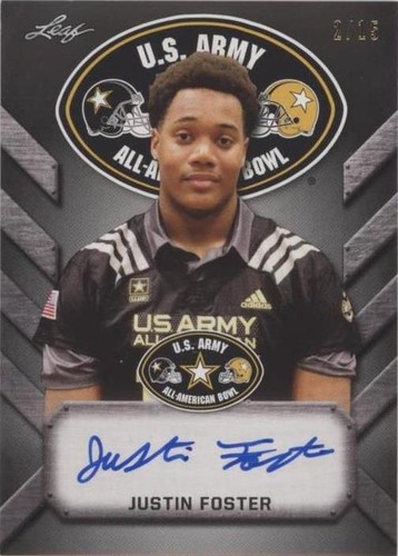 2017 Leaf Metal U.S. Army All-American Bowl Justin Foster #ATA-JF1