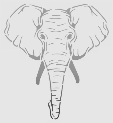 8''x9'' Clear Plastic Stencil - Elephant (RO467)