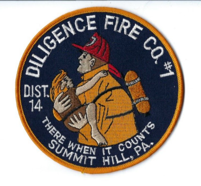 Diligence Fire Co. No. 1 in Summit Hill (Carbon Co.) PA Pennsylvania patch - NEW