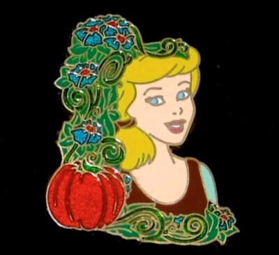 RARE LE Disney Pin NEW  Princess Cinderella Flower Portrait Floral Frame Pumpkin