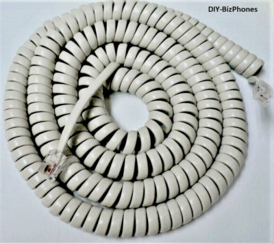 Partner Phone Long Handset Cord Series 1 18D Avaya AT&T Receiver Off White 25Ft