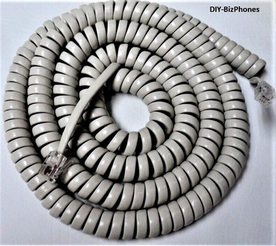 Spirit Phone Long Handset Cord Receiver AT&T Avaya Lucent ATT Misty Cream 25Ft