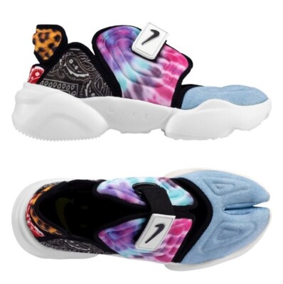 NIKE Shoes Aqua Air Rift Sail Blue Tie-Dye Paisley Leopard CW2624 ...