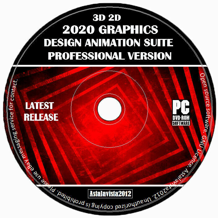 3D 2D Pro Graphics Design Animation Modelling Enhancement Studio PC Software +